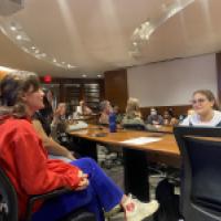Discussion group led by Community Response Coordinator Jordan Ferrari