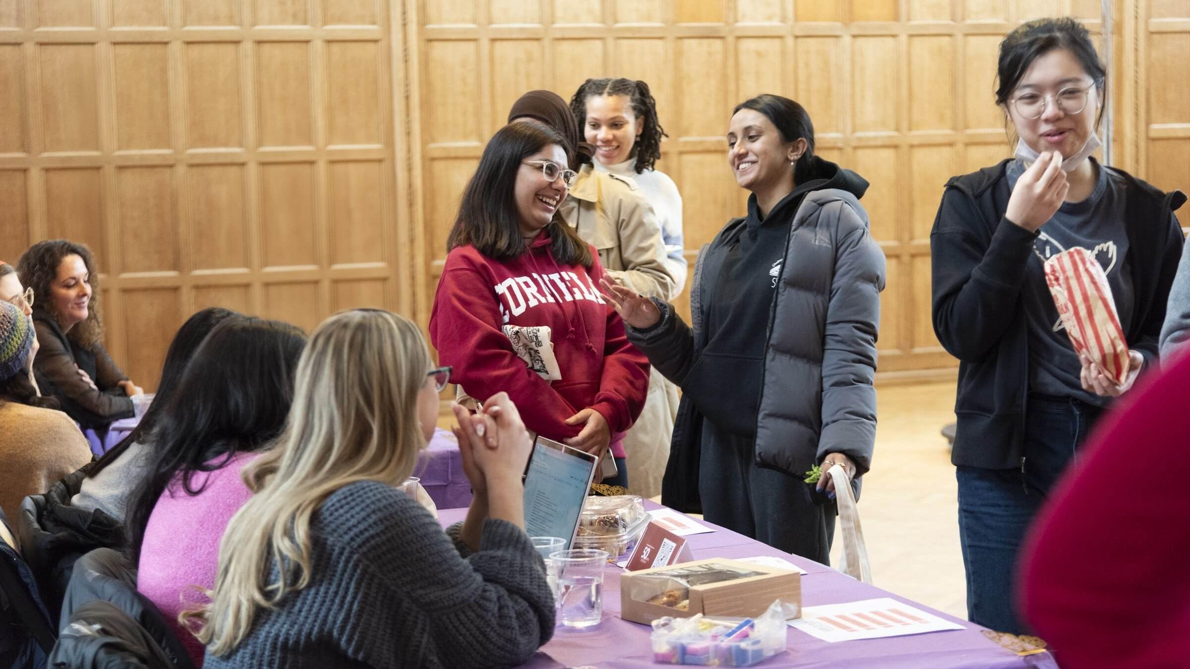 Students at a program event.