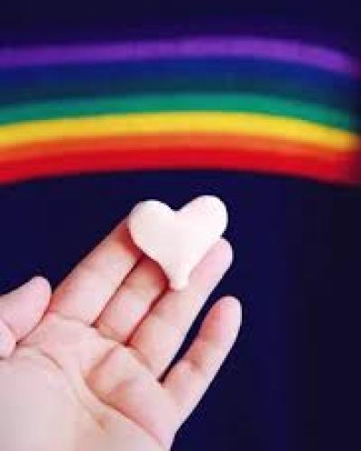 Rainbow and heart