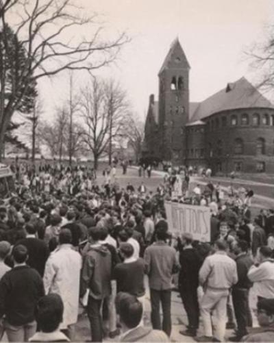 Image of protesters at Cornell