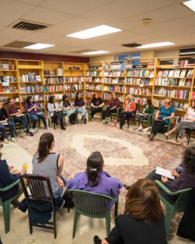 Students, staff, faculty and community members attending book club