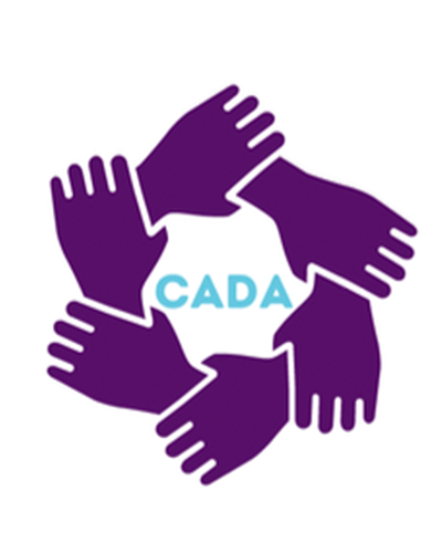 CADA logo (four purple hands clasped, surrounding the text &quot;CADA&quot;)