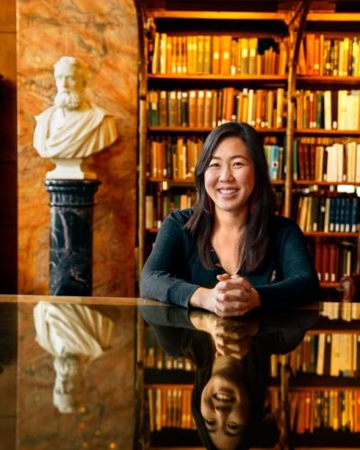 Portrait of Julia Chang in A.D. White Library